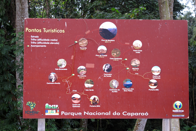 Mapa do Parque do Caparaó