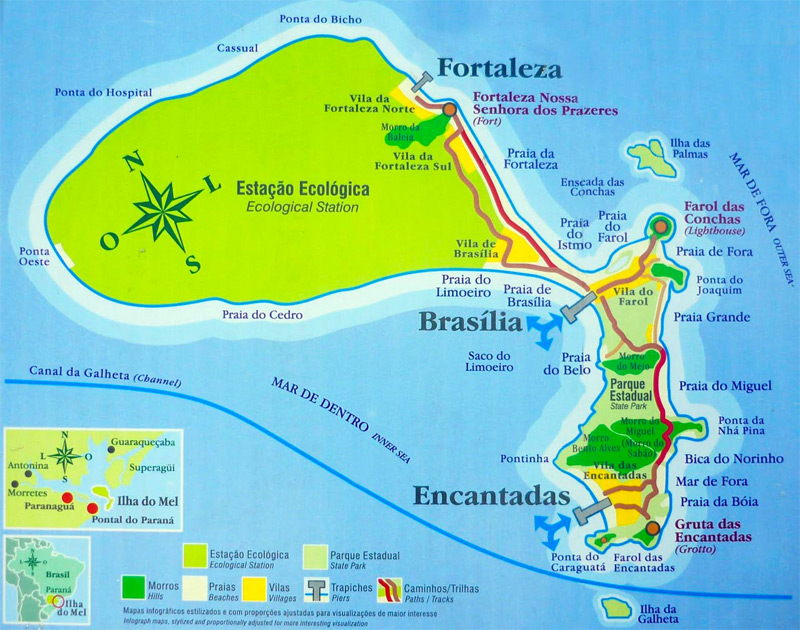 Mapa da ilha do mel
