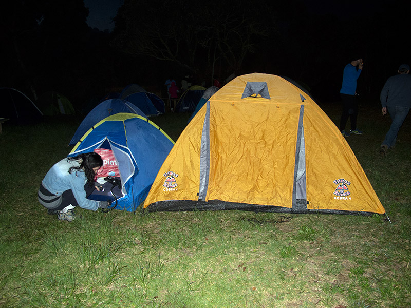 Barracas no acampamento da Tronqueira, no Pico da Bandeira